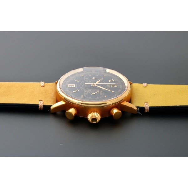 18k Yellow Gold Alpina Heritage Chronograph Watch AL-850BB3H17 AcquireItNow.com