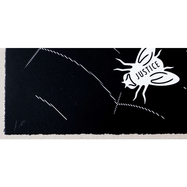 Cleon Peterson The Spider & The Fly Screen Print White & Black LTD ED 100 AcquireItNow.com