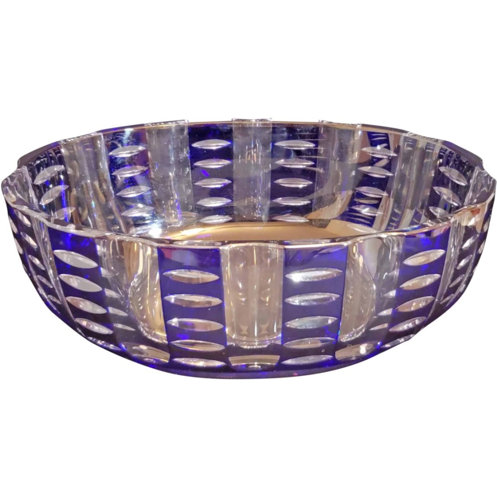 Baccarat Jardiniere Bowl Limited Edition Blue & Clear Crystal NIB COA AcquireItNow.com