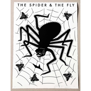 Cleon Peterson The Spider & The Fly Screen Print Black & White LTD ED 100 AcquireItNow.com