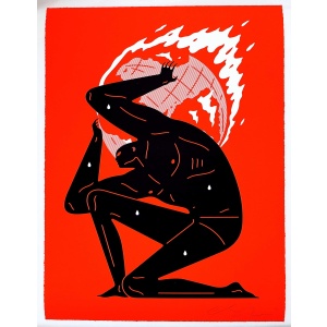 Cleon Peterson Power Can Do Anything Justice Nothing Screen Print White AcquireItNow.com