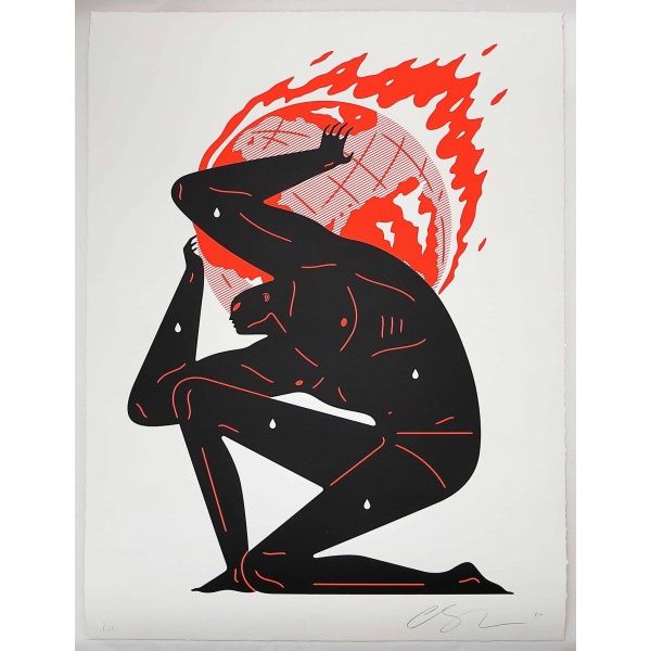 Cleon Peterson World on Fire White Screen Print AcquireItNow.com