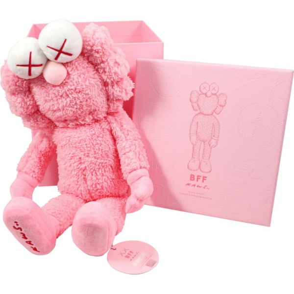 KAWS BFF Plush Pink with Original Box and Numbered Hang Tag AcquireItNow.com