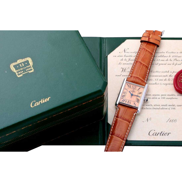 Rare Limited Edition Sterling Silver Cartier Tank AcquireItNow.com