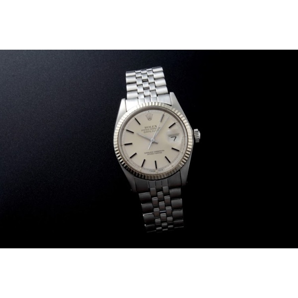 Rolex Oyster Perpetual Steel Automatic White Gold Bezel AcquireItNow.com