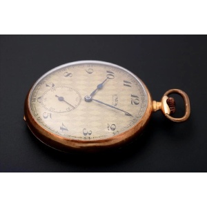 Vintage 14k Yellow Gold Union Ancre Pocket Watch AcquireItNow.com