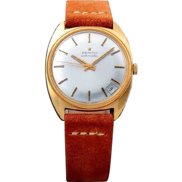 Vintage Gents 18k Yellow Gold Zenith Date Watch AcquireItNow.com