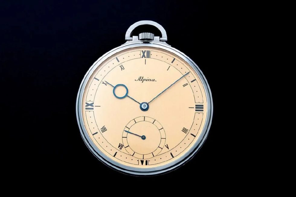 Vintage Steel Alpina Sector Dial Pocket Watch