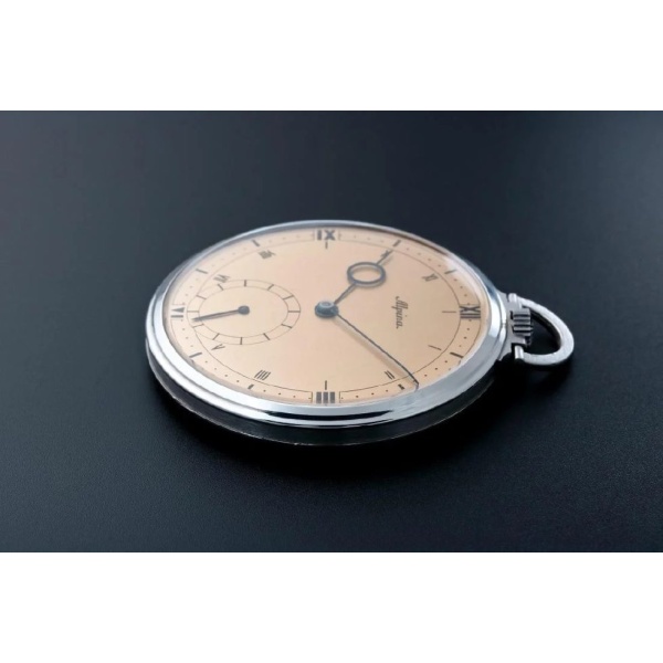 Vintage Steel Alpina Sector Dial Pocket Watch AcquireItNow.com