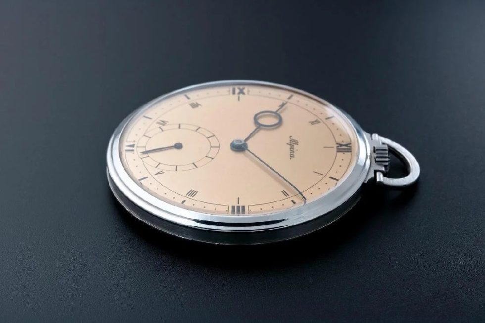 Vintage Steel Alpina Sector Dial Pocket Watch - Image 2
