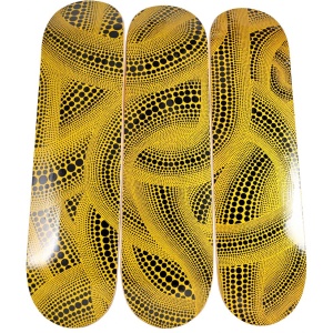Yayoi Kusama Yellow Trees Triptych Skateboard Decks AcquireItNow.com