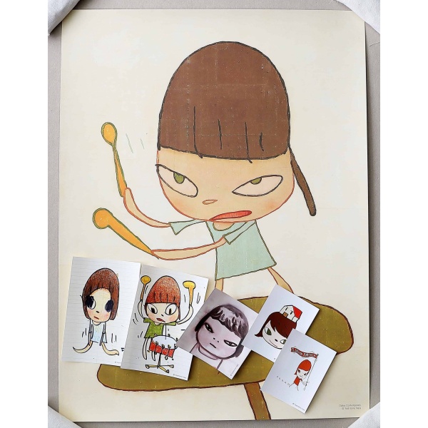 Yoshitomo Nara Marching on a Butterbur Leaf Print With Stickers 2019 AcquireItNow.com